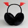 Gothic Foldable Plush Earmuffs Devil Horn Thermal Earmuffs Faux Fur Ear Warmers  Winter Outdoor Use