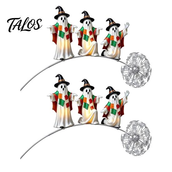 Reusable Outdoor Holiday Decor Halloween Cute Ghost Yard Stake, Waterproof Resin & Rustproof Metal Lawn Stake Decoration, Adjustable Detachable
