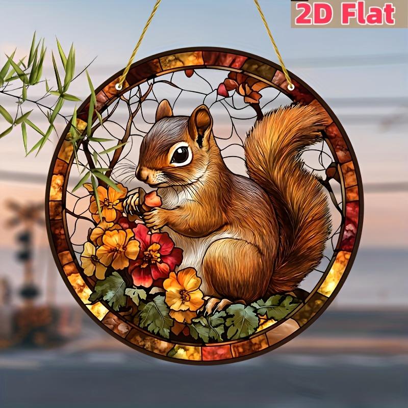 2D Flat Acrylic Cute Squirrel Decoration, No Need for Batteries/electricity, Unique Indoor/outdoor Decoration, Multi-purpose Traditional Style,