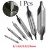 1 st HSS Kombinerade Centreringsborr 60 Grader Dubbelsidiga Försänkare Vinkelbits 5/3/2.5/2/1.5/1mm Metallborr Kraftverktyg