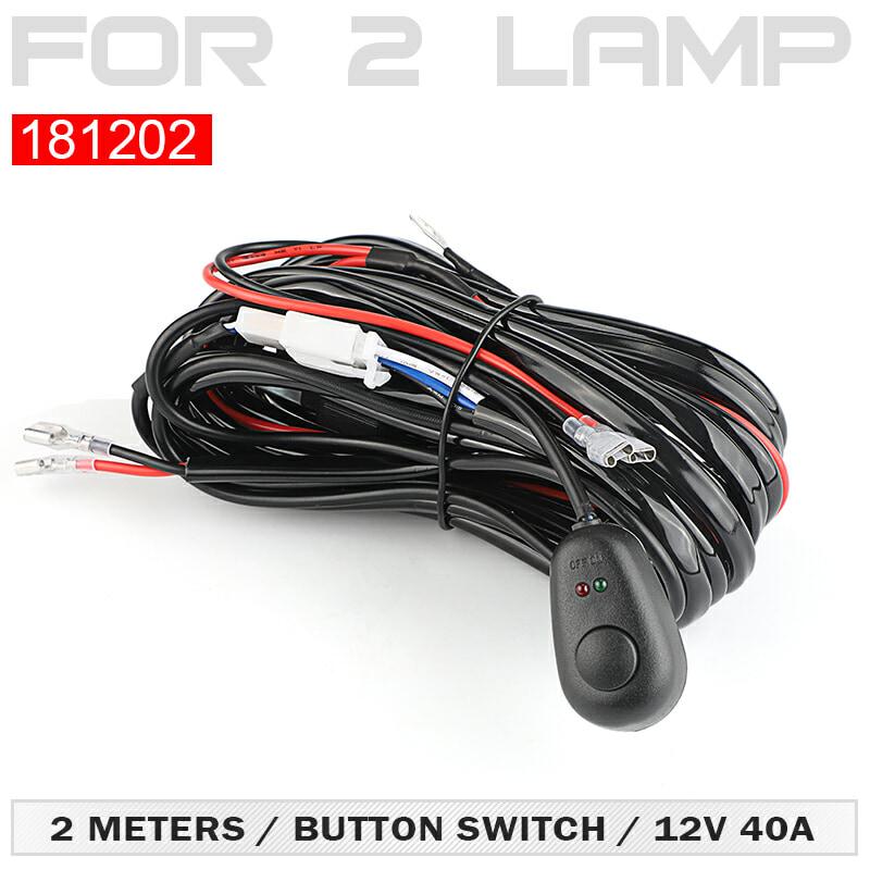 LED Light Bar Wiring Harness 12V 40A Relay Wireless On-off Switch 180W\300w Offroad Car Strobe Work Head Fog Light 2 Leads Wire