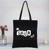Olivia Rodrigo Canvas Tote Black Bags Harajuku Casual Donna Ragazza Tote Eco Shopper Singer Sour Shoulder Bags