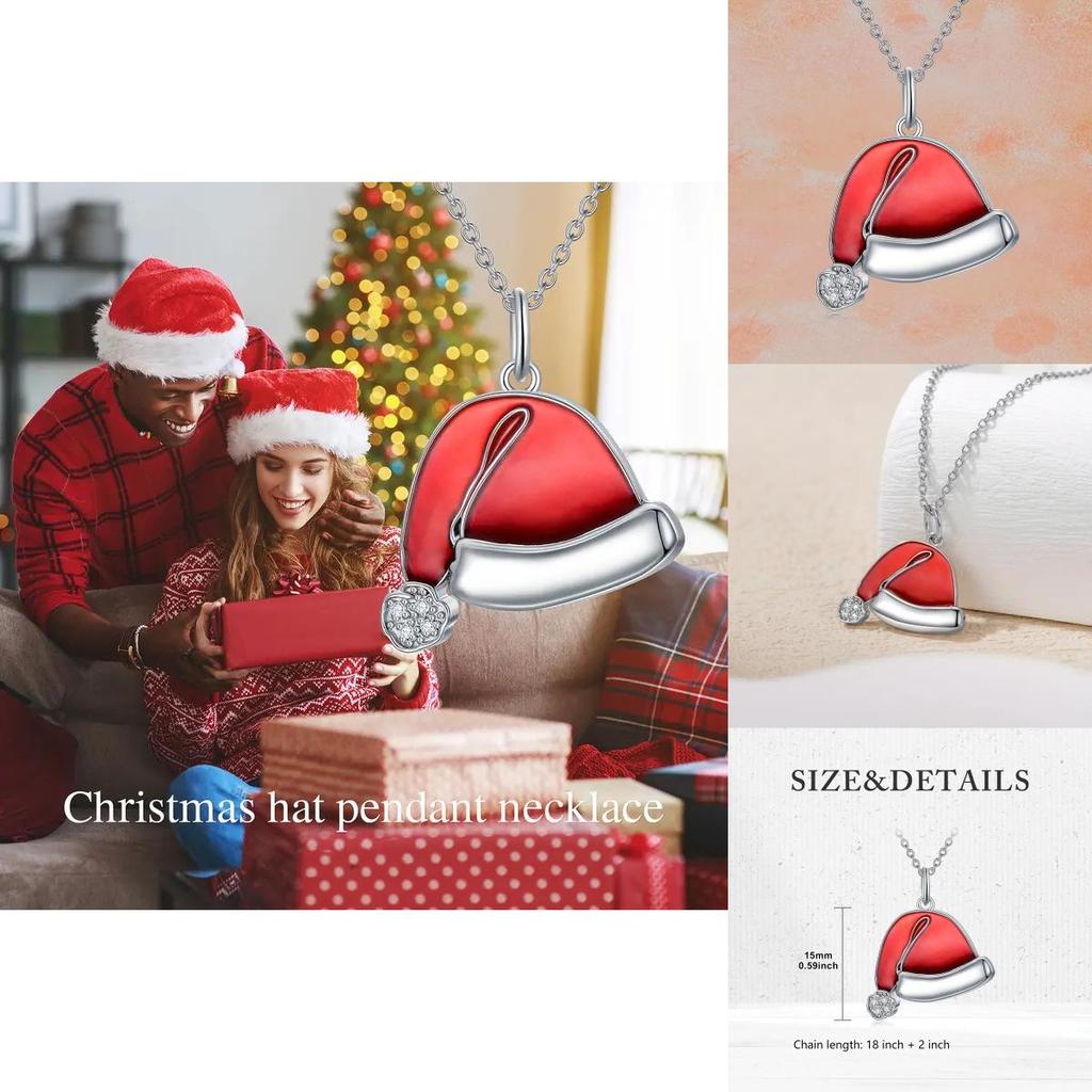 Christmas Hat Pendant With Alloy Craft And Rhinestone Accents For Holiday Fashion And Celebrations