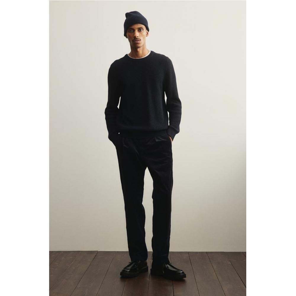 

Свитер HM Waffle Texture Regular Fit Navy Blue XS