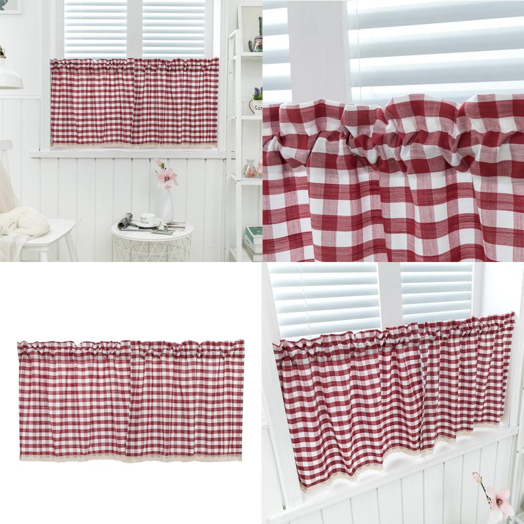 2x Elegant Lace Window Curtain Valance Treatments