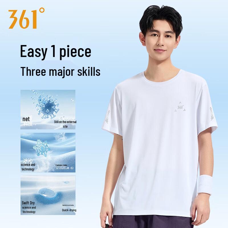 361° Men's Quick-Dry Cooling Anti-Bacterial Round Neck Sport T-Shirt