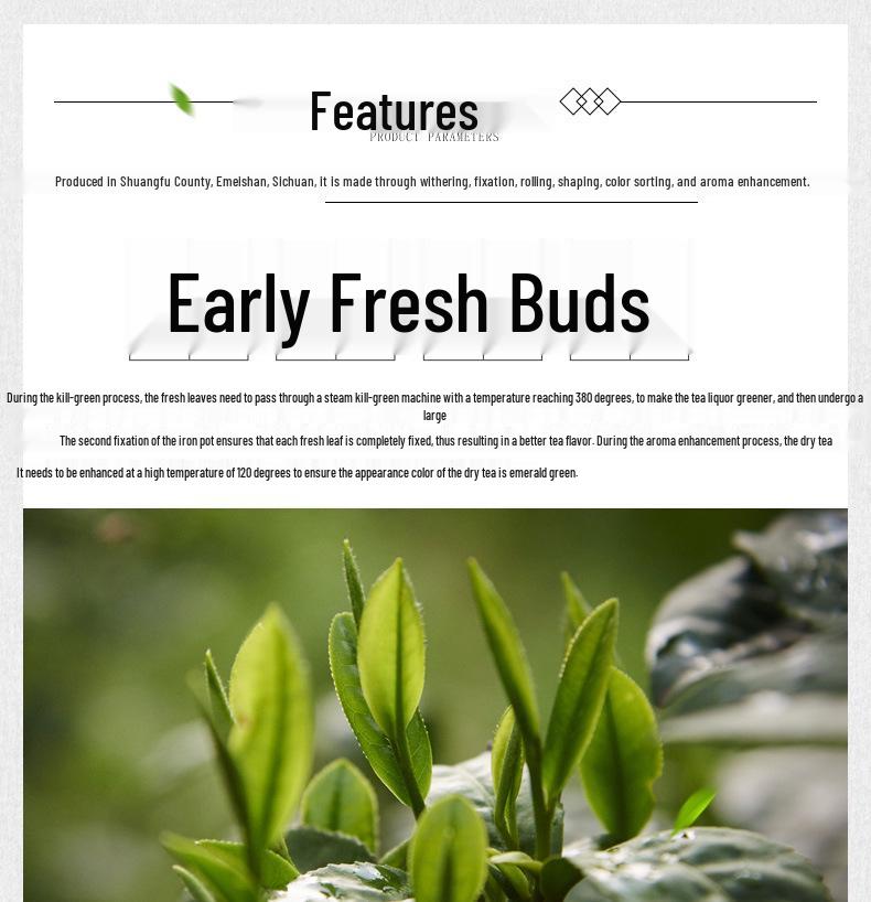 250g New 2025 Pre-Rain Bamboo Leaf Green Tea from Emei Mountain - Sparrow Tongue Silver Needle