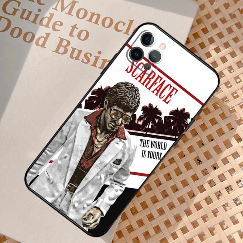 Scarface Tony Montana Cover For iPhone 16 12 11 13 14 15 Pro Max Mini Plus XS Max X XR Phone Case