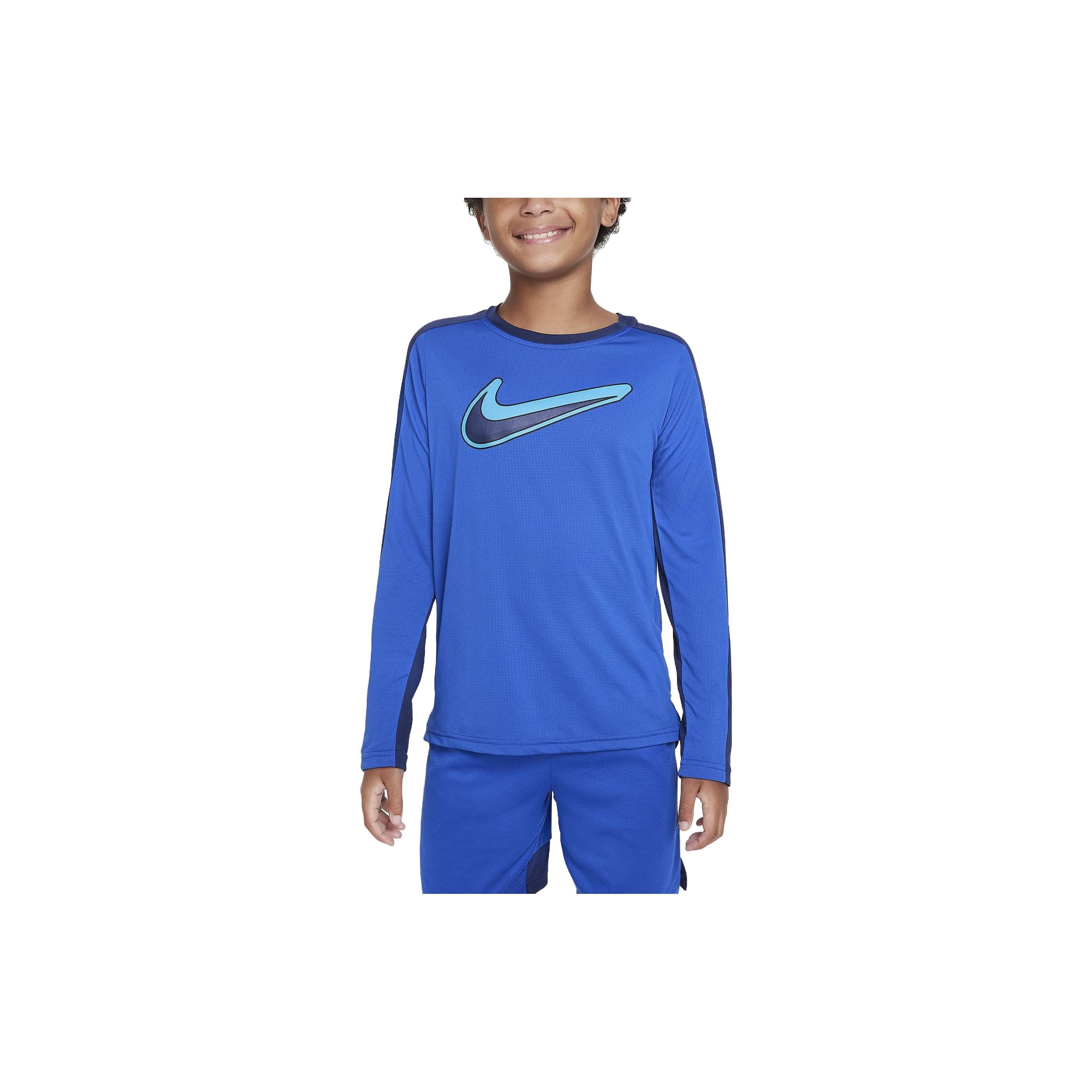 Nike Logo Printed Crewneck Sweatshirt Kids sweatshirts Deep-Blue DV3241-480 M