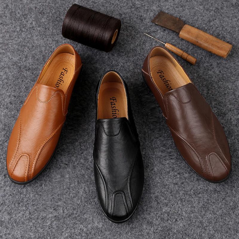 Ärttofflor Herrläder Mjuka Sula Körskor Herr Casual Skor Platta Herrärttofflor