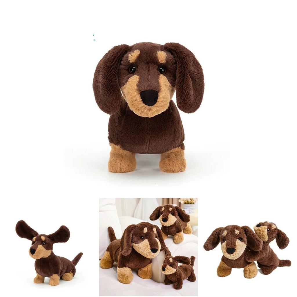 Dackel Plüschtier mit realistischem Fell Weiche Tierfigur für Kinder und Sammler