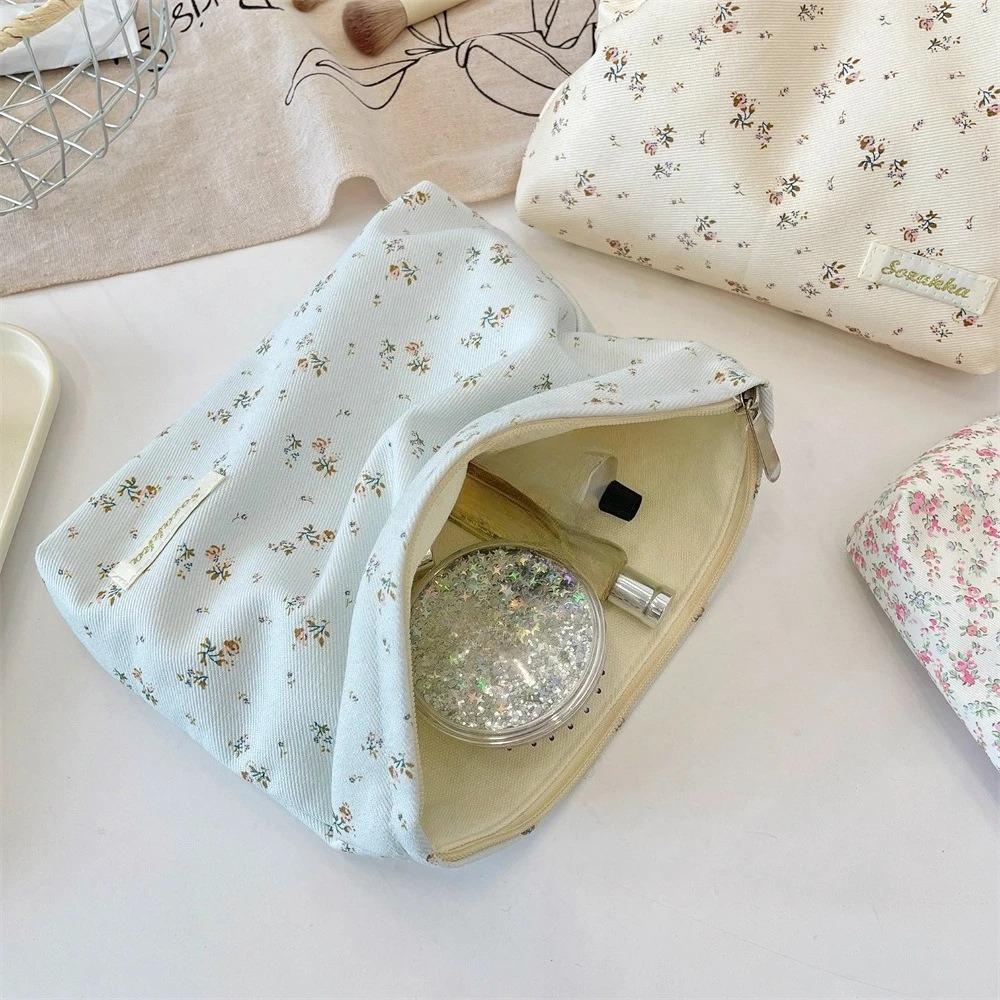 Floral Print Large Capacity Makeup Bag Women Cosmetic Organizer Portable Toiletry Case for Girls