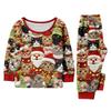 Matching Family Christmas Print Flannel Homewear Set Long-Sleeve Top And Pants