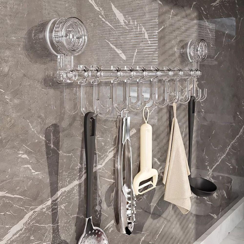 Plastic Material Wall Mounted Towel Rack With Hooks Hand Towel Holder  Shower