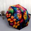 1pc Butterfly Flowers Automatic Open/Close Umbrella with Folding Feature Compact Travel Umbrella, Lightweight Design, for Commuting039