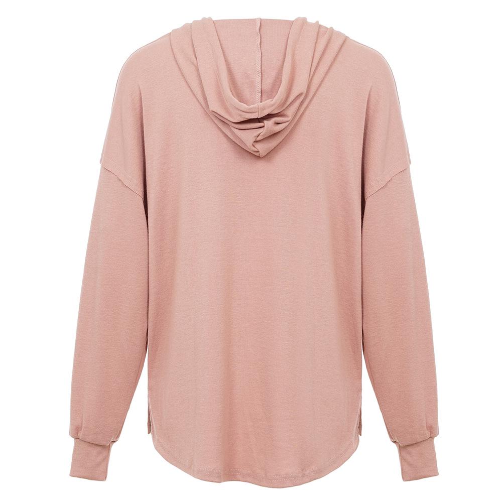 2023 Autumn/Winter Women's Casual Loose Solid Color Hooded Sweatshirt