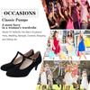 Velvet Toe Ankelstropp Slingback Mary Jane Shoes Pumps Høye hæler Pump Party Brudekjole Sko