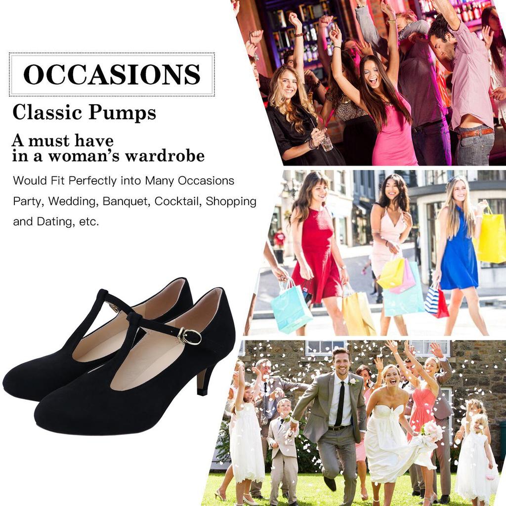 Velvet Toe Ankelstropp Slingback Mary Jane Shoes Pumps Høye hæler Pump Party Brudekjole Sko