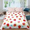 Sada povlaku na přikrývku Jahoda Dívka Velikost King Sada povlaku na přikrývku Červená Jahoda Ložní souprava Jídlo Ovoce Povlak na přikrývku pro děti Dárek