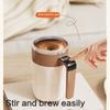 USB Rechargeable Mixing Coffee Mug Automatic Stirring Cup with Digital Temperature Display for Office and Home Use