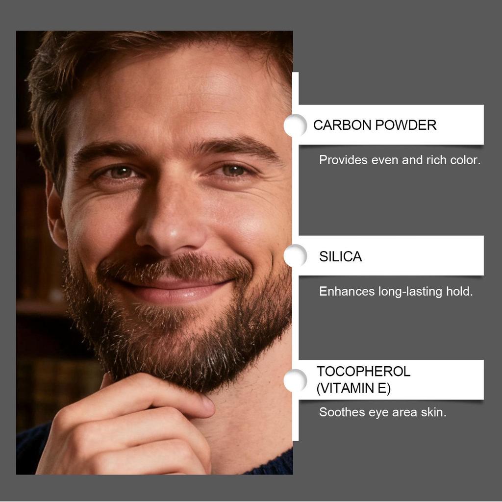 EAST MOON Beard & Eyebrow Pencil Set for Men (Black) - Softening Daily Grooming Kit