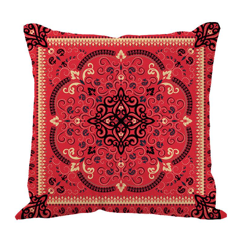 Ethnic Palace Style Plush Sofa Cushion Cover Set With Vivid Plant Patterns