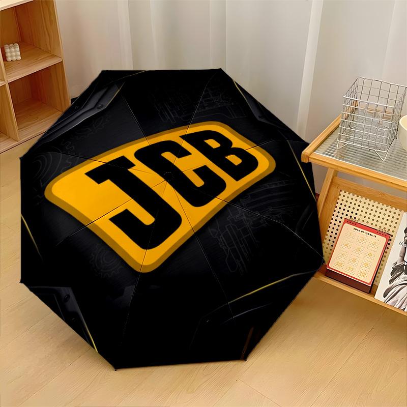 JCB Print 8?Ombrello Pieghevole Automatico con Stecche Resistente al Vento Leggero per Viaggi all'Aperto