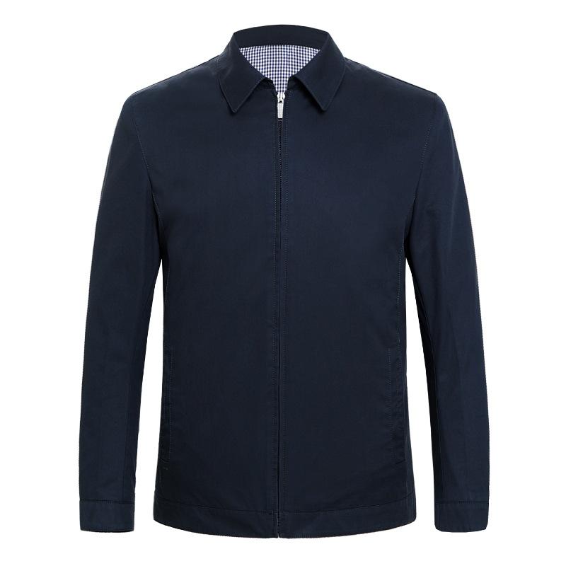 Frühlings- und Herbst-High-End-Jacke Herren Mittleren Alters Baumwolle Locker Reversjacke Herren Casual Papa-Kleidung Business-Jacke Oberteil