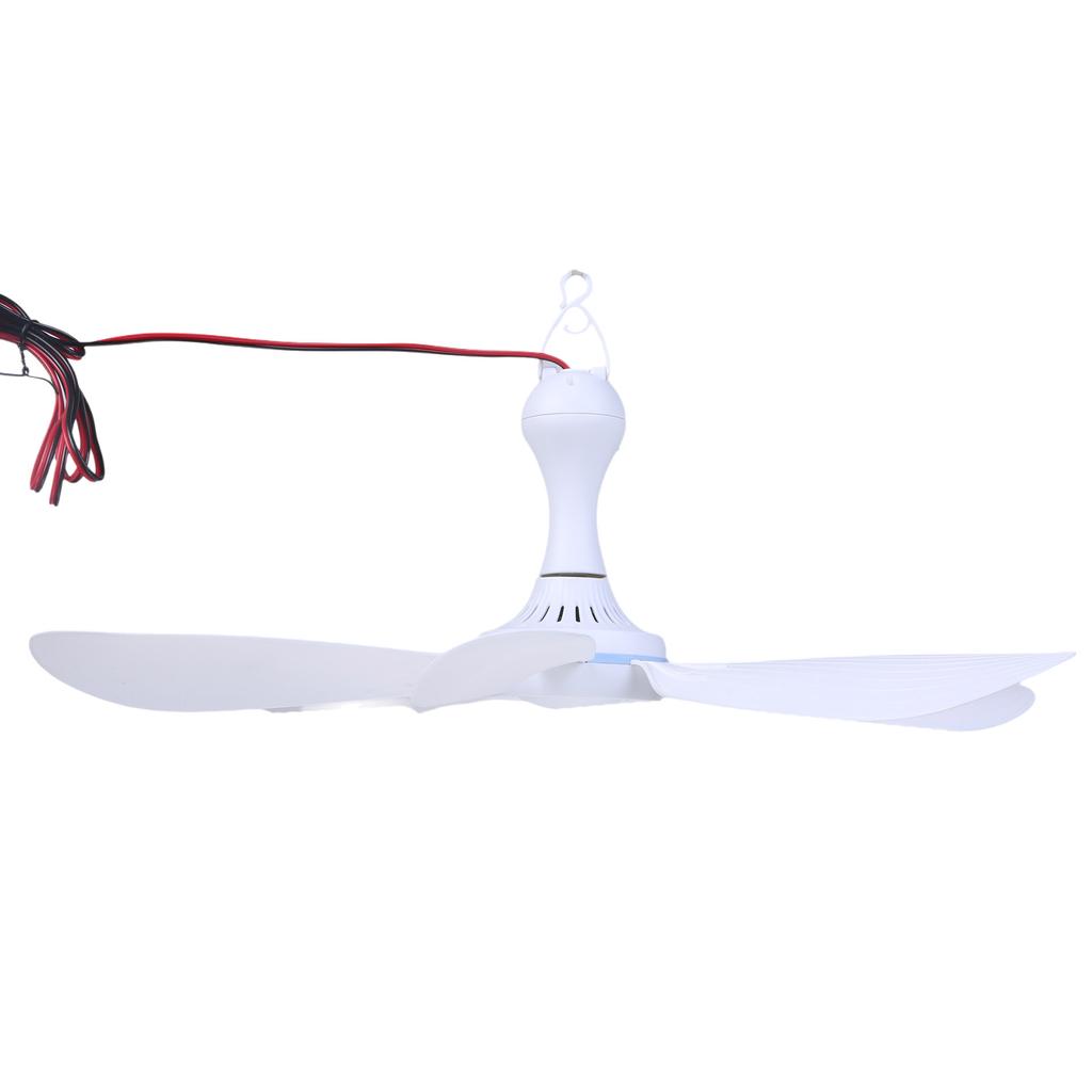 Portable Ceiling Fan 12V Mini Hanging Fan 20inch Silent Camping Tent Hanging Fan with 6 Blades Energy Saving Fan Bedroom