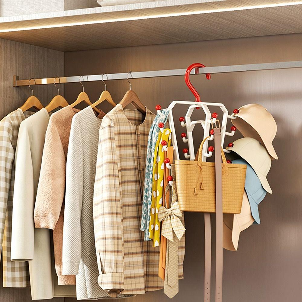 Rotatable Double Sided Hanger Wall Mounted Hat Rack New Multi Hook Organizer