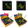 100Pcs  Color  Scratch  Notes Paper Pad Cards With pen Children Kids Draw Painting Toys Craft Gift DIY Toys