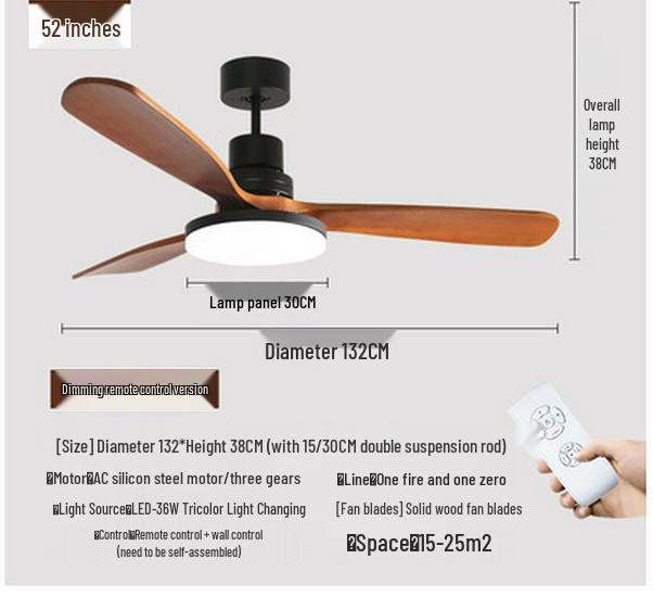 Nordic Modern LED Ceiling Fan Light for Living Room and Bedroom