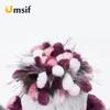 2019 Winter Bomber Hats for Women Rex Rabbit Fur Beanies Hat With Pompoms Women's Warm Knitted Hat Skullies Beanies Female Caps