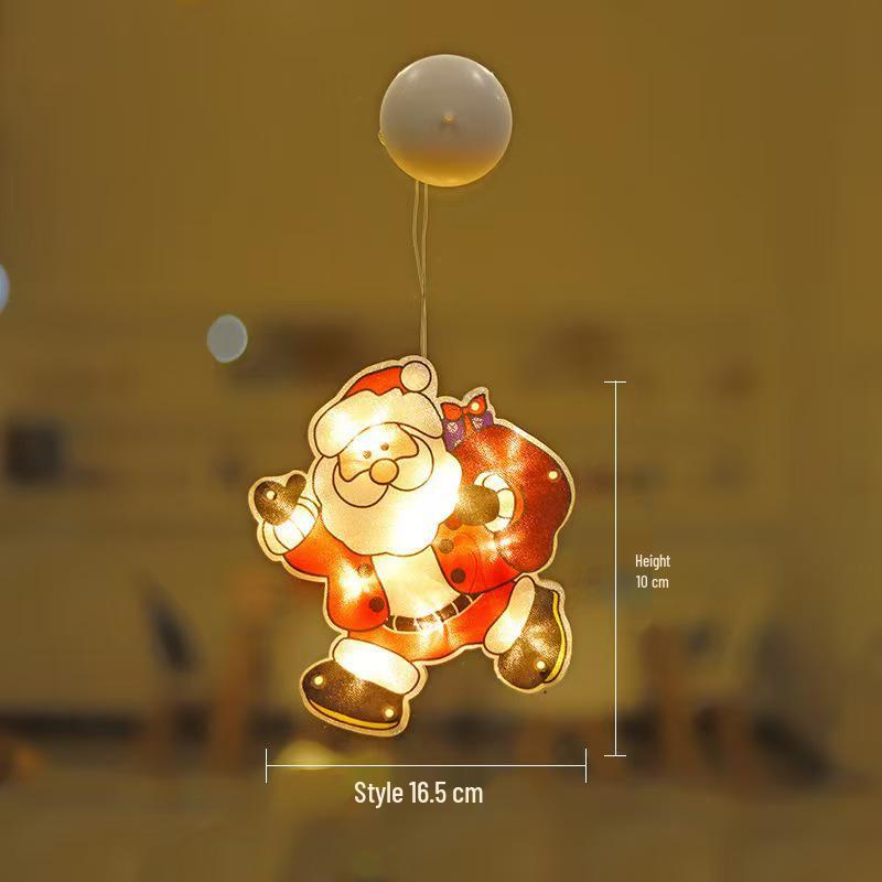 Cross-border Christmas Suction Cup Lights: Santa, Reindeer & Tree Decorations for Window Displays & Holiday Atmosphere Painted Suction Cup Lights