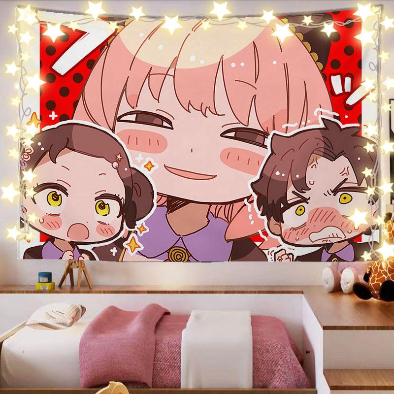 Spy X Family Ania Anime Tapiz de Pared Cabecero Decorativo para Dormitorio Dormitorio Decoración de Pared de Anime Obras de Arte para Fans