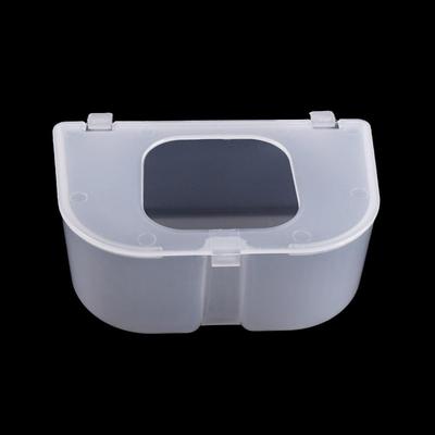 Transparante Duiven Anti-verspreiding Voedselbak Anti-spat met deksel Postduiven Voedselbak Twee Gaten Plastic Papegaai Voedertrog