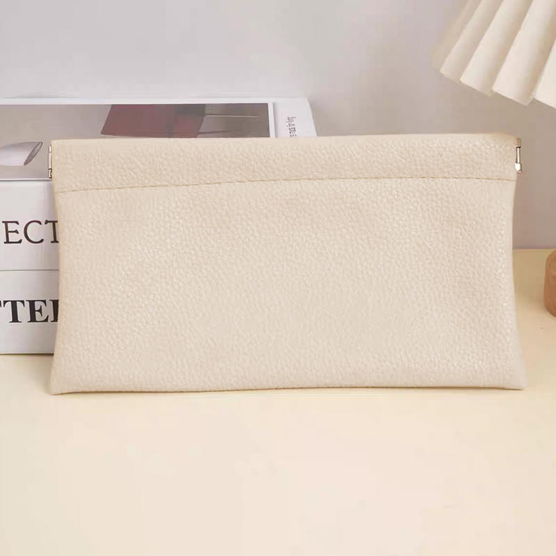 Self-closing First-layer PU Leather Long Wallet Passport Driver's License Document Holder Data Cable Cosmetic Bag