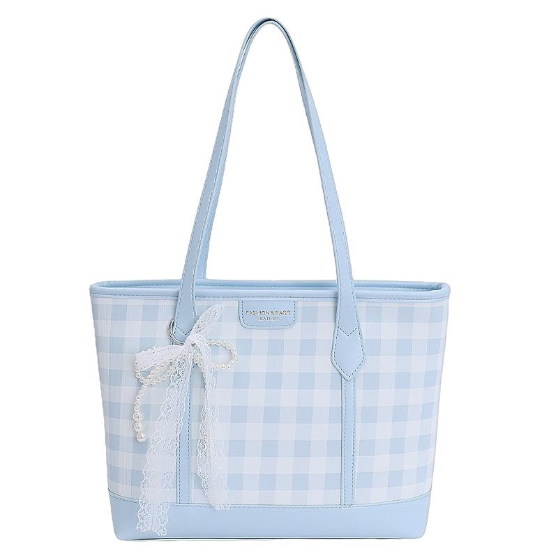 Trendy fashion contrasting colors casual commuter women's large-capacity bag simple and versatile single shoulder tote big bag