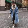 Women's Mid-Length Denim and Lamb Wool Parka (2025 Winter Collection)