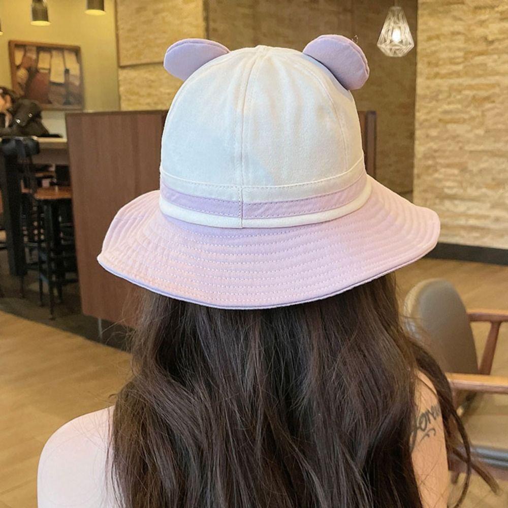 

Big Brim Fisherman Hat Foldable Women Sun Hat Sweet Sunshade Bucket Hat Cycling чёрный