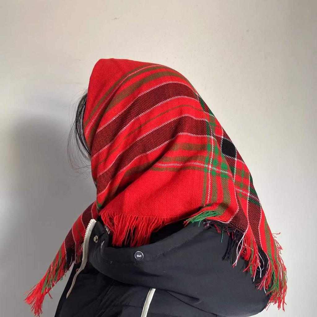 Dzianinowa chusta na głowę dla starszych kobiet: Całoroczny, w stylu vintage, trend internetowy, utrzymuje ciepło, idealny dla babć