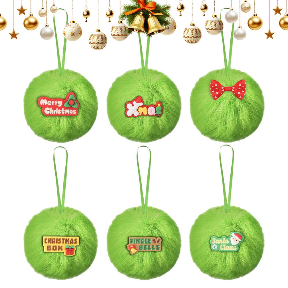 Christmas Ornaments Ball Home Indoor Plush Ornament Decor Weather-Resistant Soft 2.4 Inch Ball For Garden Stair Fireplace