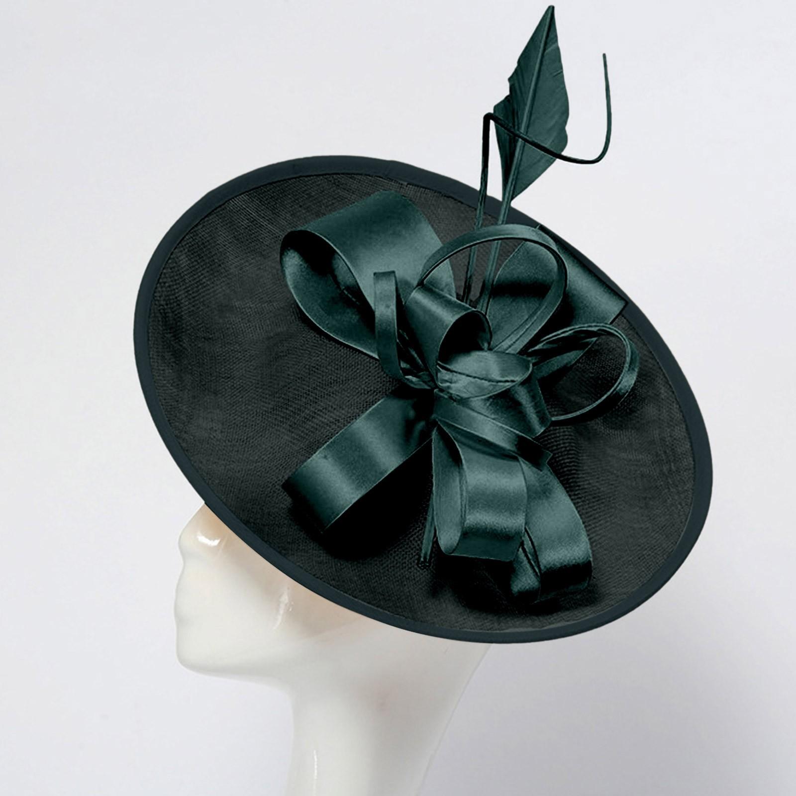 

Женские шляпки-фасинаторы, шляпка для чаепития, винтажная шляпка, повязка на голову для коктейля, большая однотонная модная изысканная головная повязка One Size