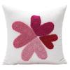 Redness Heart Accent Pillowcase with Florals Embroidery, Soft Cotton Canvas Pillows Cushions for a Romantics Home