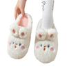 2025 Women's Fashion Thick-Soled Plush Cotton Slippers - Cartoon Rabbit Design for Warm Autumn/Winter