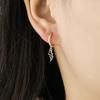 925 Sterling Silver Wave Hoop Earrings for Women Men Black Drop Glaze Earrings Accessories Jewelry