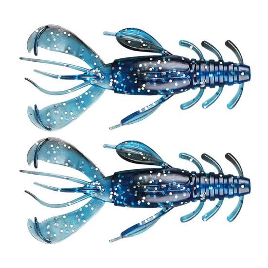 2Pcs 10g/10cm Soft Crayfish Simulation Lobster Fake Lure Reusable Bionic Shrimp Bait Artificial синий