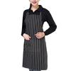 Waterproof Cleaning Bib Apron Stripe Design Adjustable Polyester Cotten Apron with Tool Pockets for Men Women Oil Stain Resistant Chef Apron