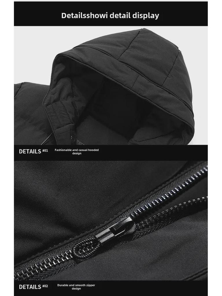 2023 Men's Trendy Thickened Mid-Length Korean-Style Winter Cotton Coat