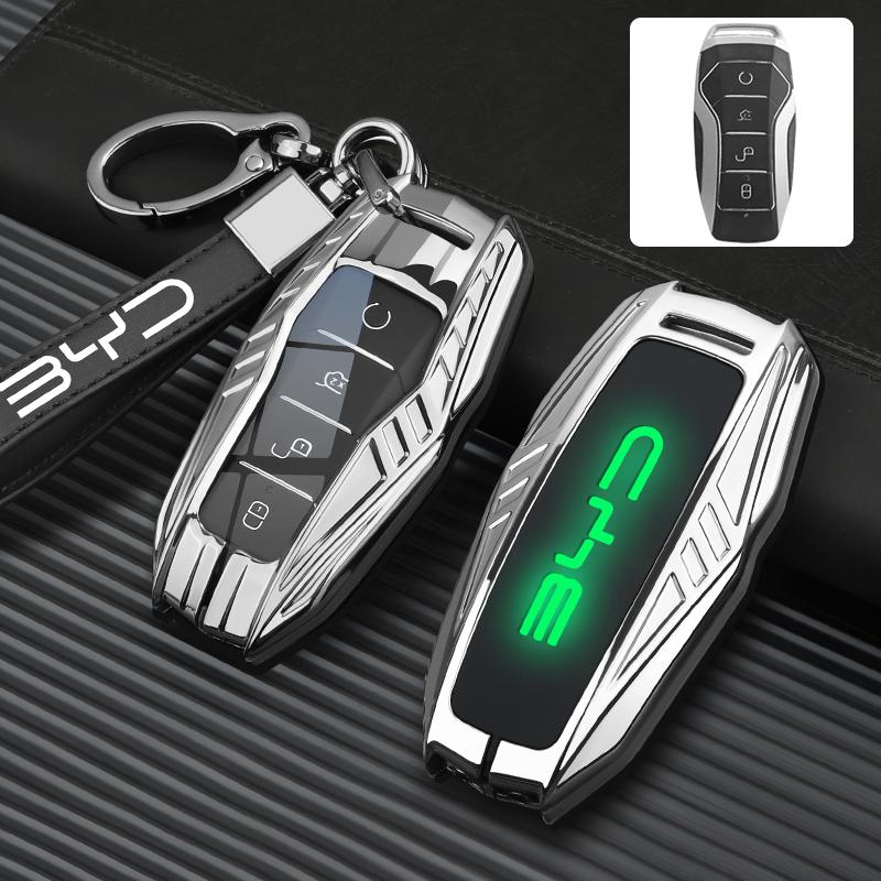 Car Zinc Alloy Leather Key Case Cover For BYD Atto 3 Han EV Dolphin Lied Tang Dm Qin PLUS Song Pro MAX Yuan Keychain Accessories